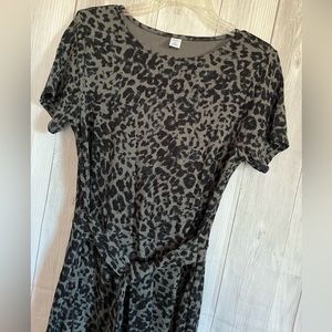 Old Navy Black and Gray Leopard Dress